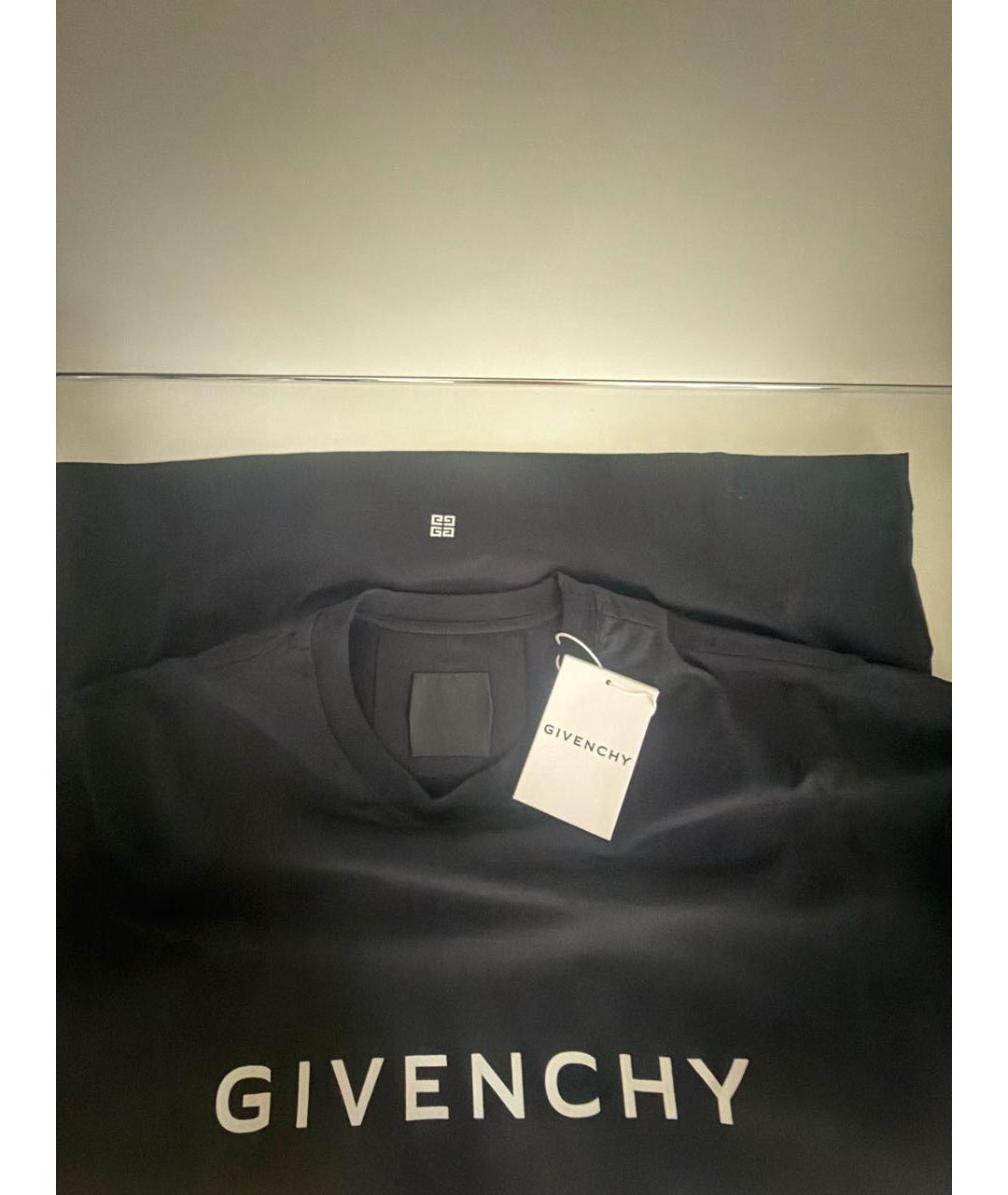 GIVENCHY Черная хлопко-эластановая футболка, фото 3