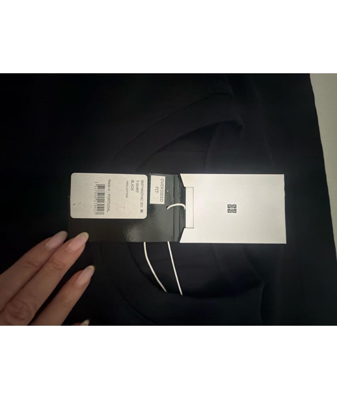 GIVENCHY Черная хлопко-эластановая футболка, фото 4