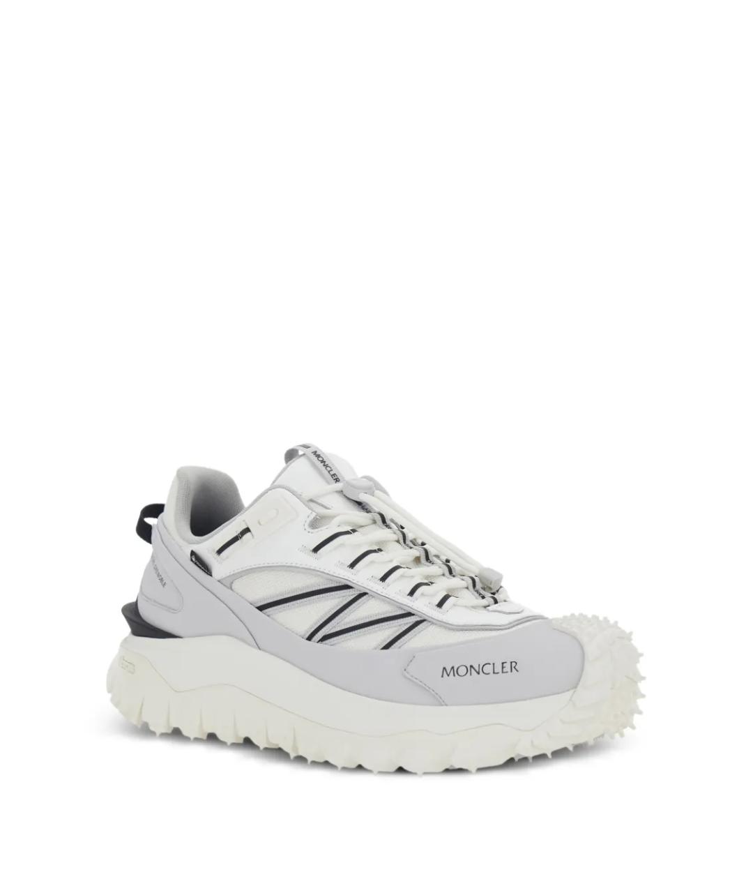 MONCLER Серые текстильные низкие кроссовки / кеды, фото 3