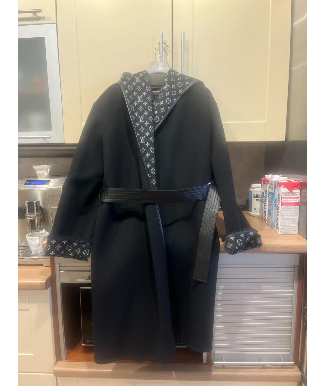 LOUIS VUITTON Черное кашемировое пальто, фото 7