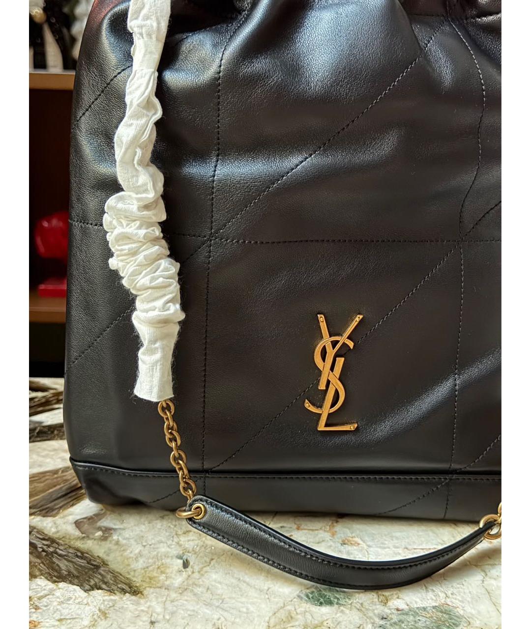 SAINT LAURENT Черная кожаная сумка через плечо, фото 6