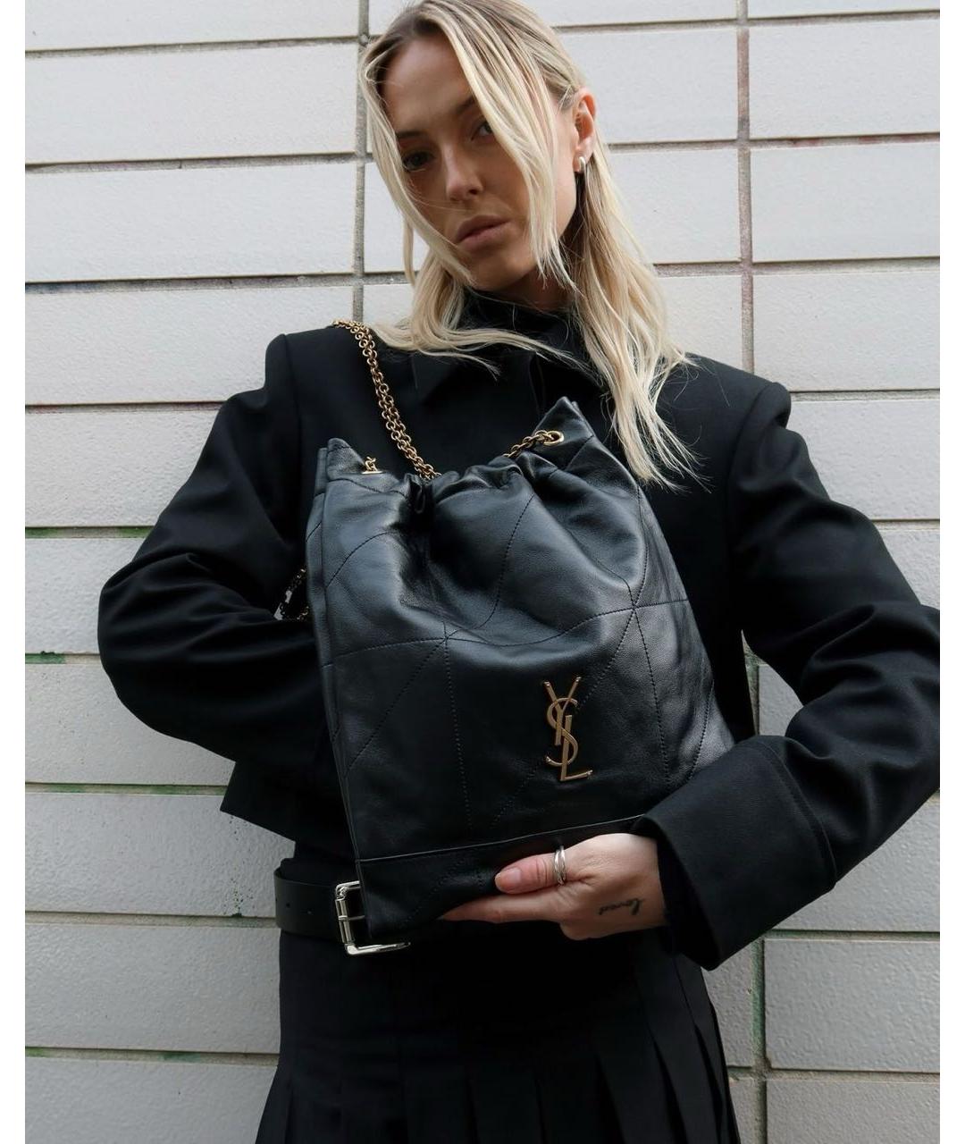 SAINT LAURENT Черная кожаная сумка через плечо, фото 8