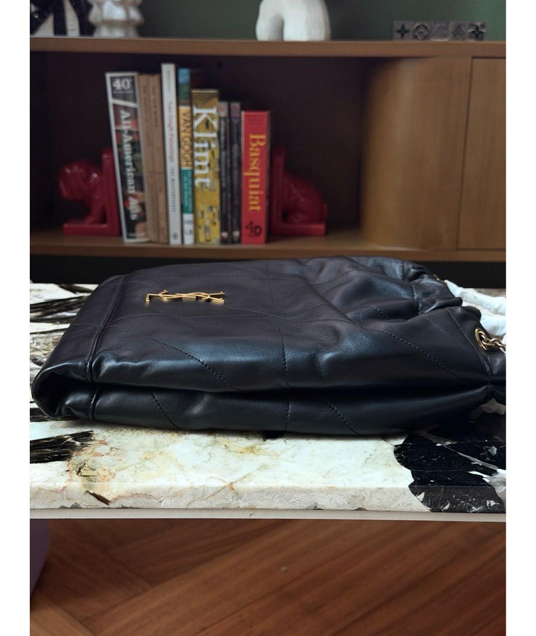 SAINT LAURENT Черная кожаная сумка через плечо, фото 4