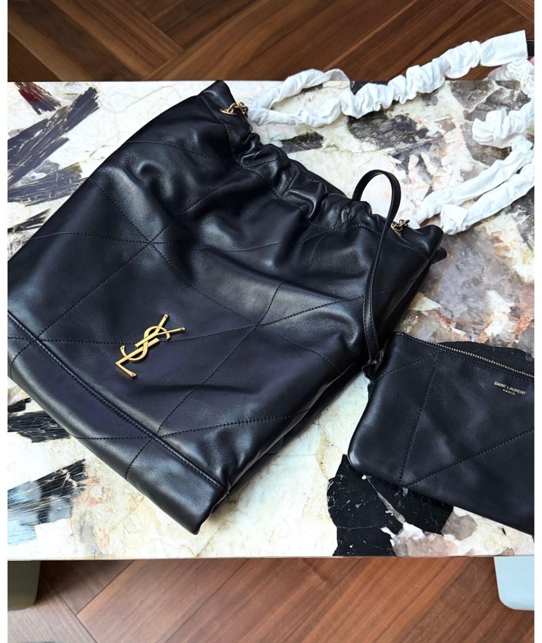 SAINT LAURENT Черная кожаная сумка через плечо, фото 2