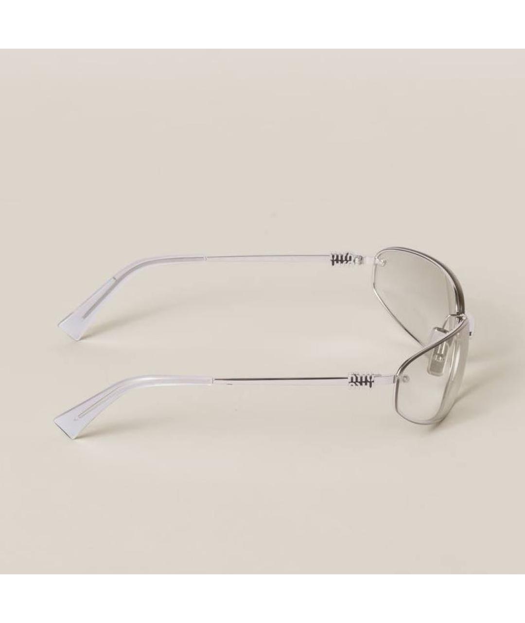 MIU MIU Серебряные металлические солнцезащитные очки, фото 4