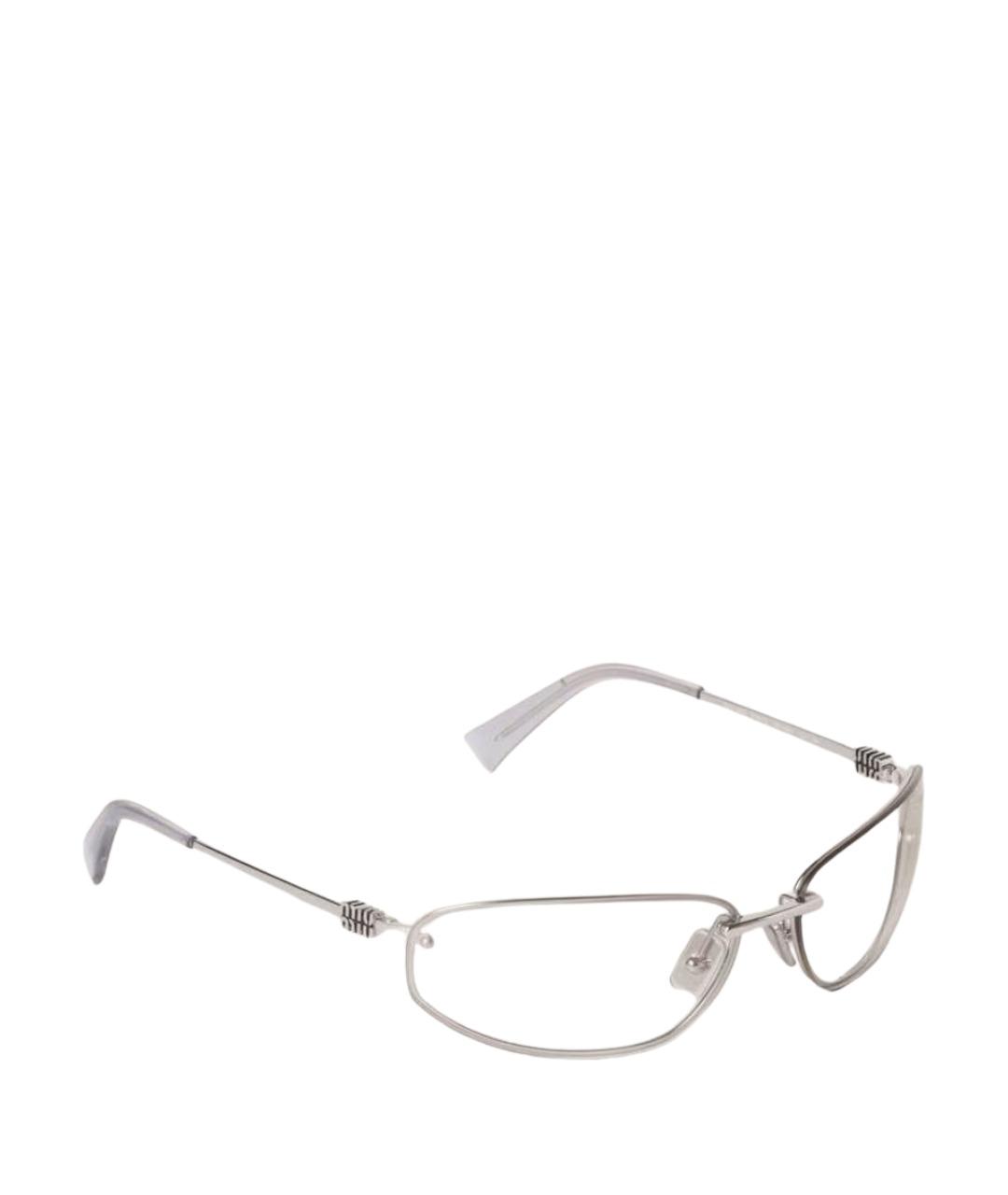 MIU MIU Серебряные металлические солнцезащитные очки, фото 1