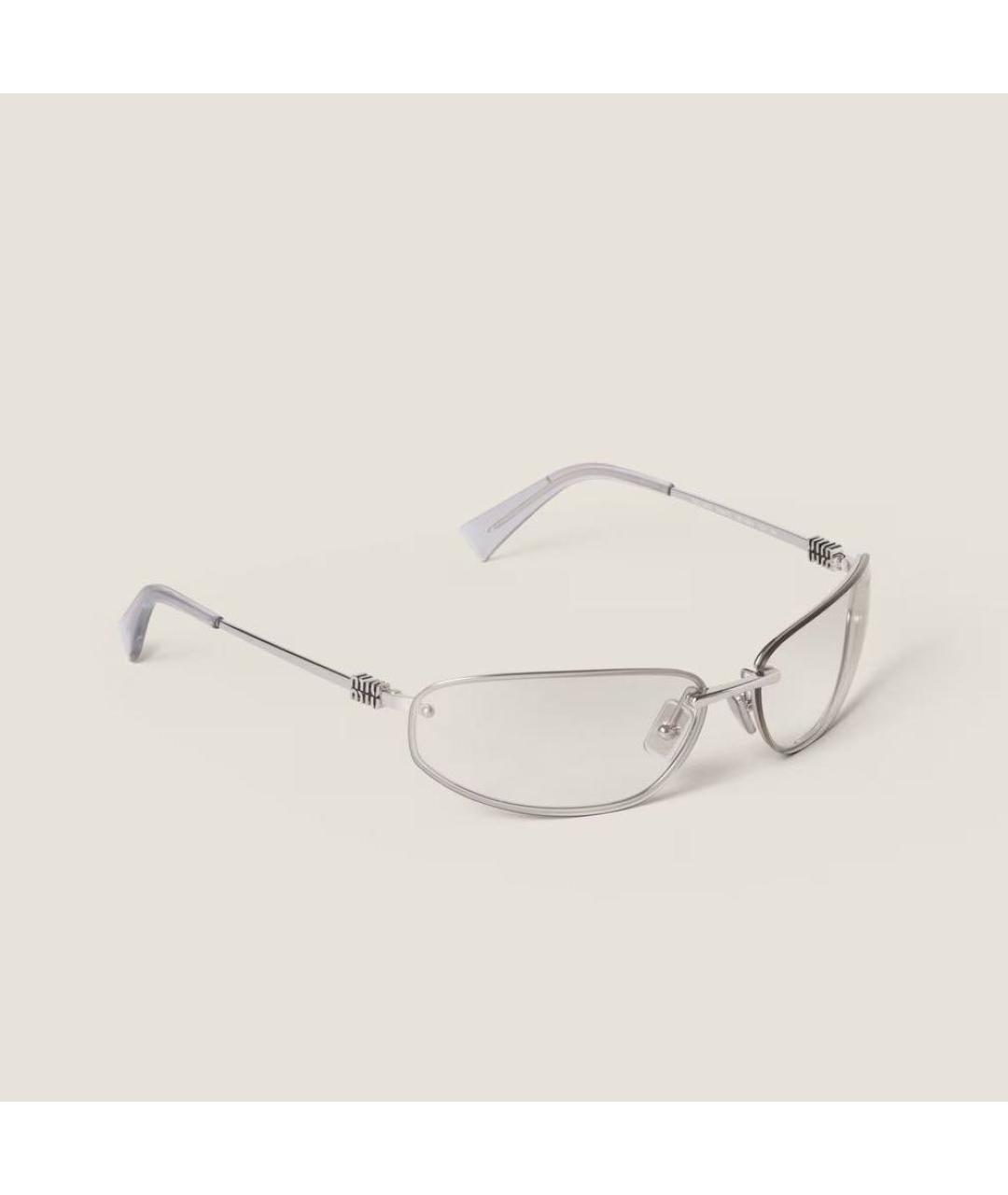 MIU MIU Серебряные металлические солнцезащитные очки, фото 7