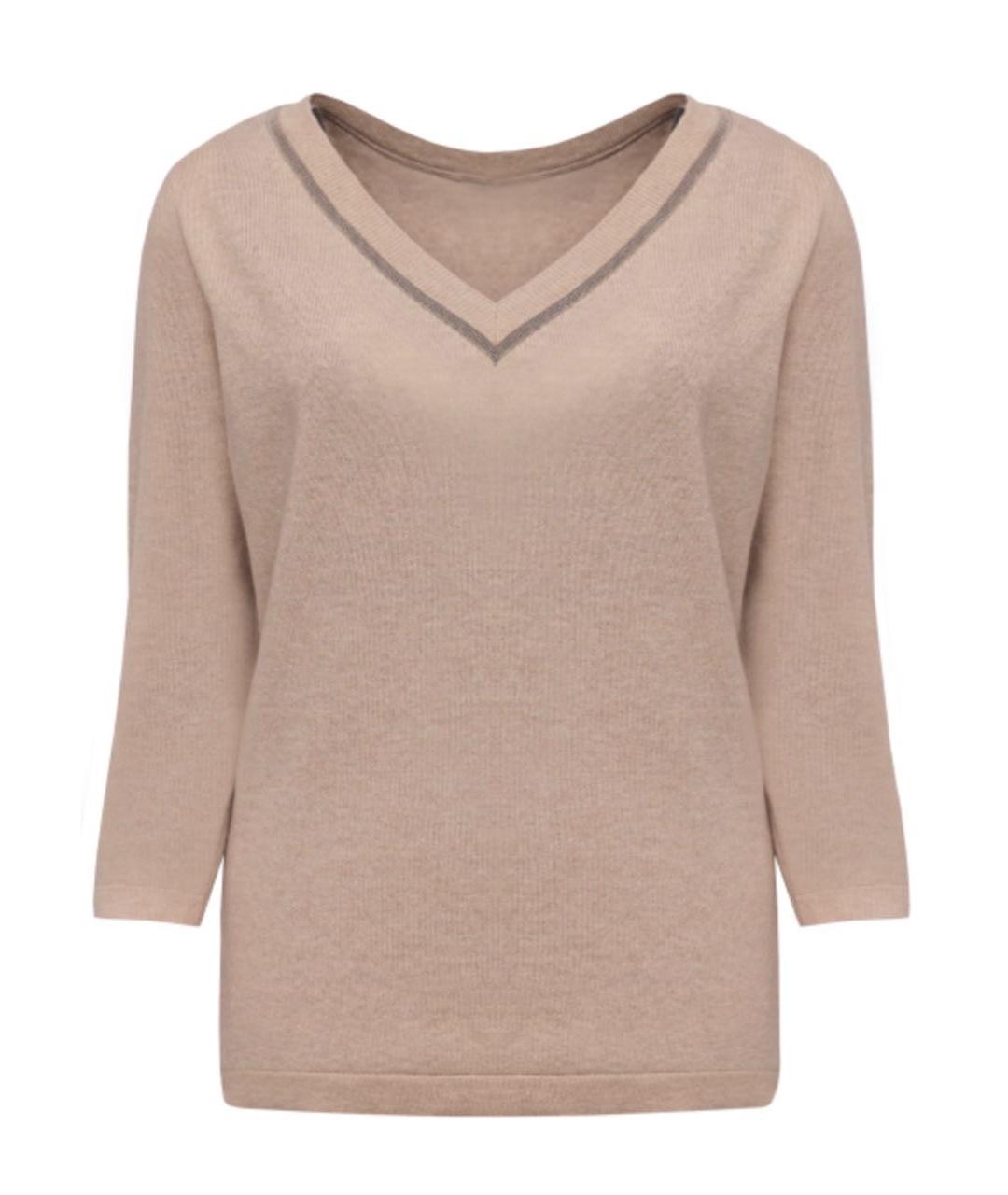 FABIANA FILIPPI Бежевый шерстяной джемпер / свитер, фото 1