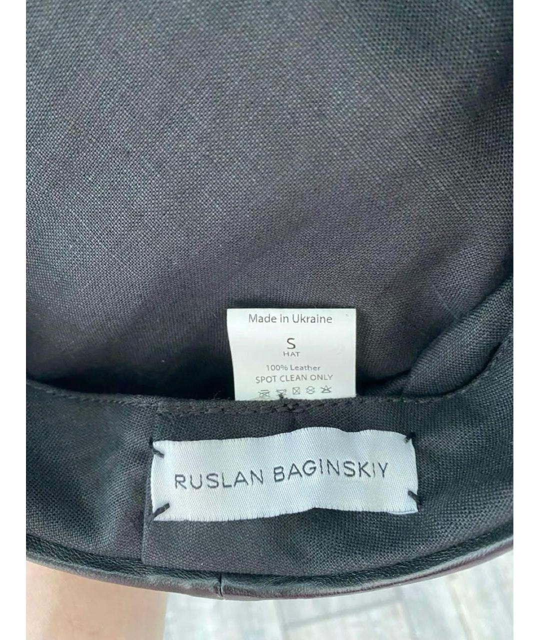 RUSLAN BAGINSKIY Черная кожаная кепка, фото 5