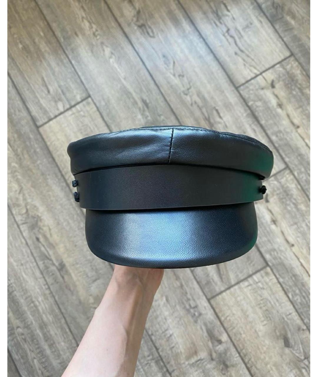 RUSLAN BAGINSKIY Черная кожаная кепка, фото 8