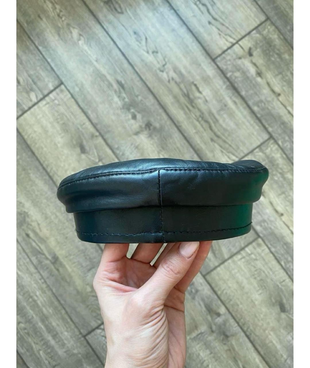 RUSLAN BAGINSKIY Черная кожаная кепка, фото 3