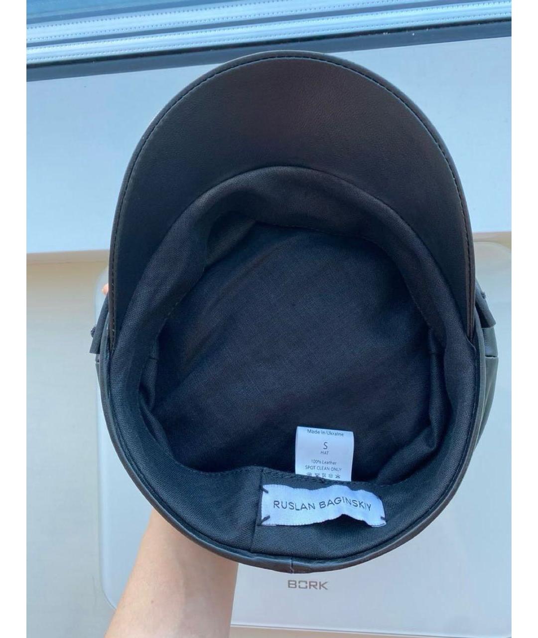 RUSLAN BAGINSKIY Черная кожаная кепка, фото 6