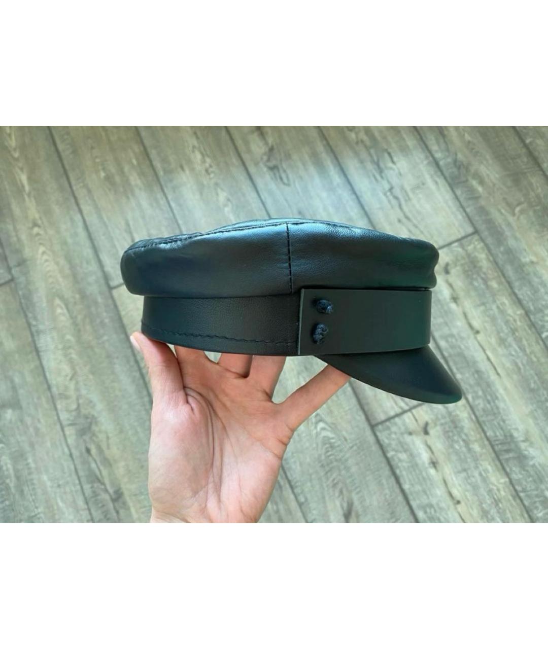 RUSLAN BAGINSKIY Черная кожаная кепка, фото 2