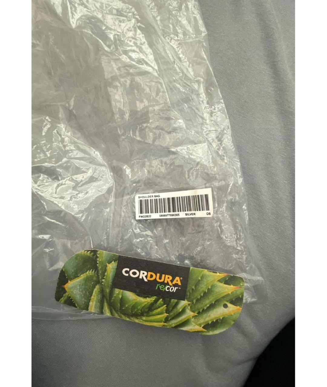 SUPREME Серебряная тканевая сумка на плечо, фото 5