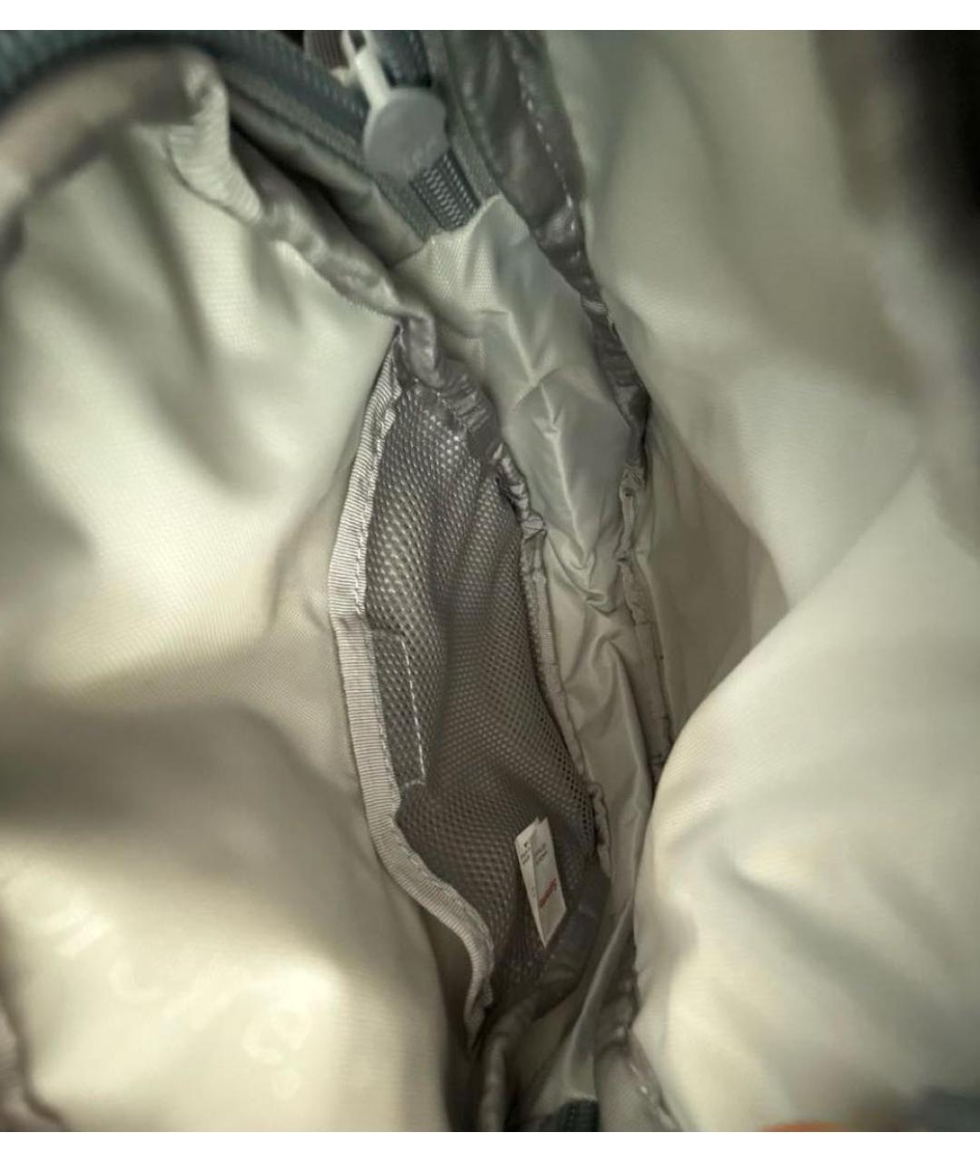 SUPREME Серебряная тканевая сумка на плечо, фото 4