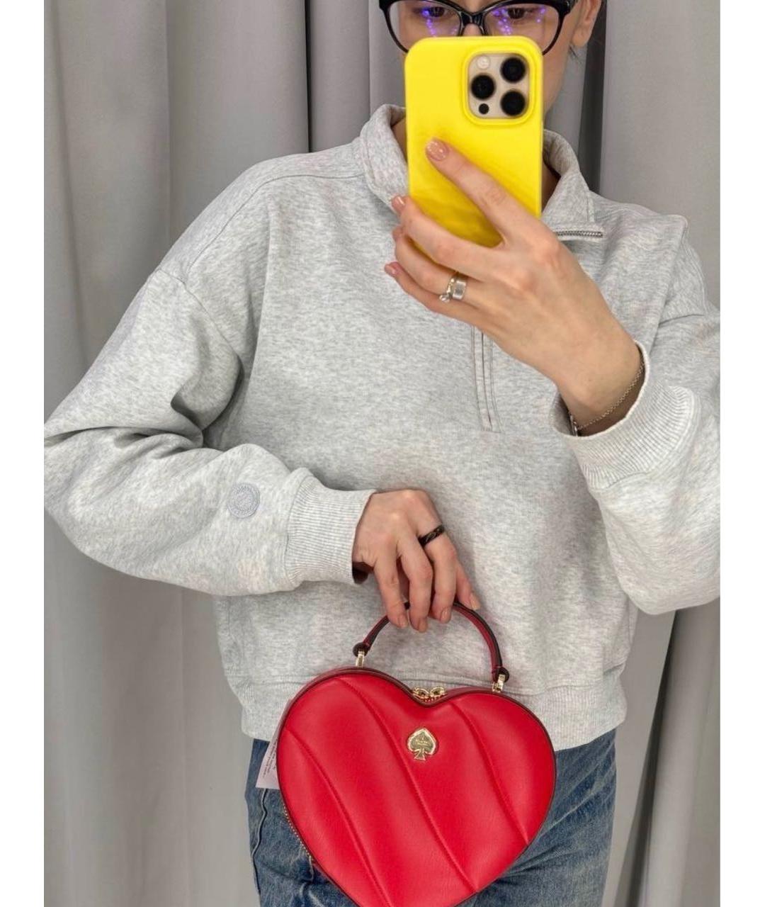 KATE SPADE Красная кожаная сумка через плечо, фото 4