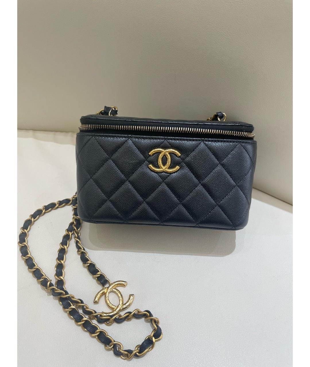 CHANEL Черная кожаная сумка через плечо, фото 8