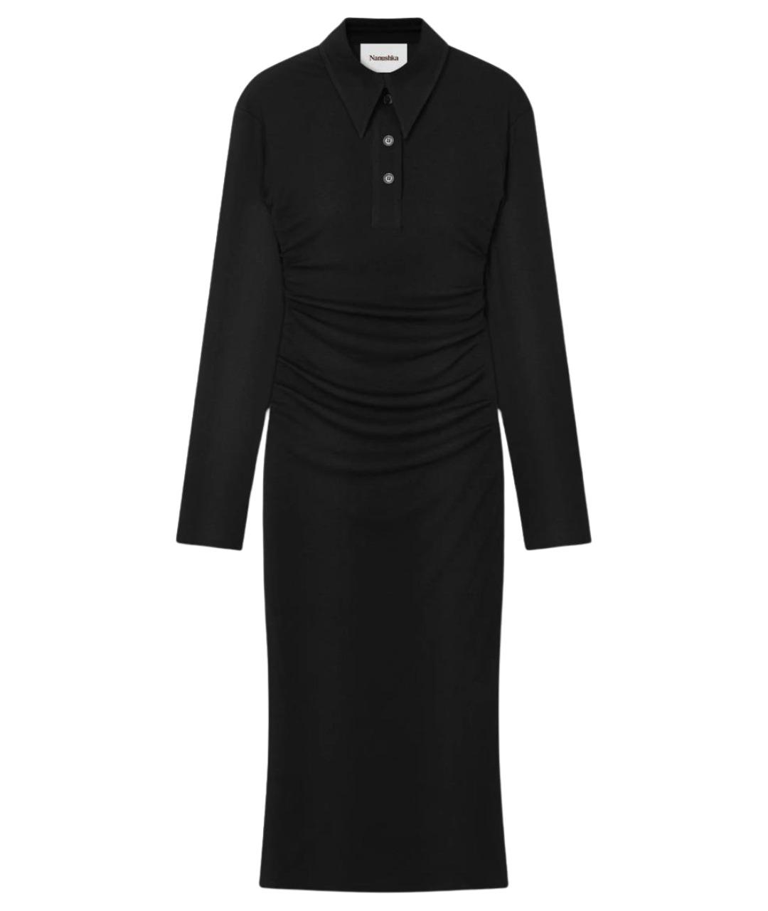 NANUSHKA Черное полиэстеровое повседневное платье, фото 1