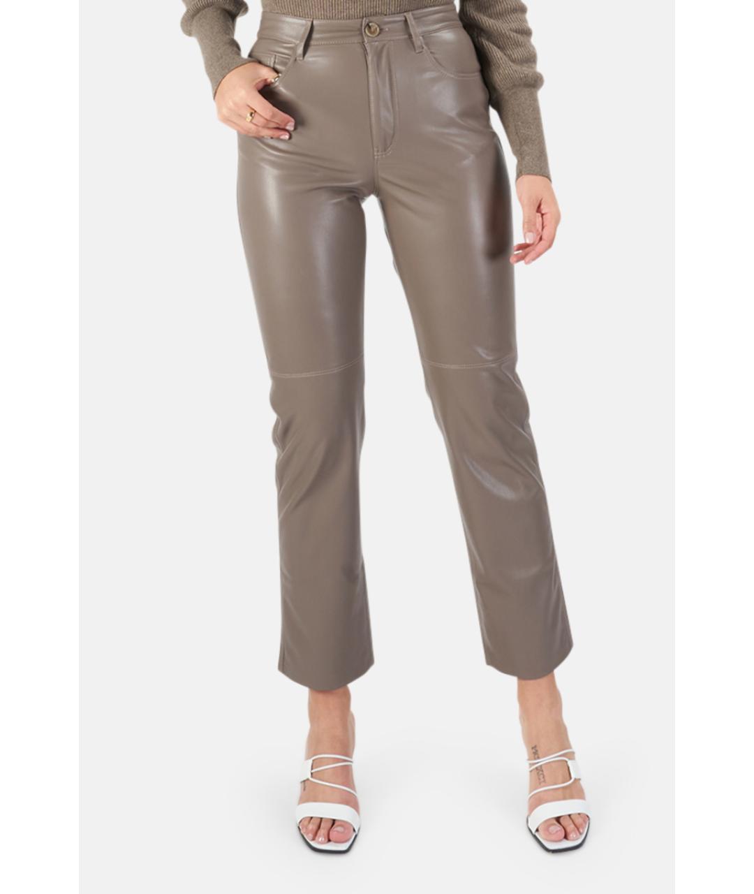 NANUSHKA Коричневые прямые брюки, фото 3