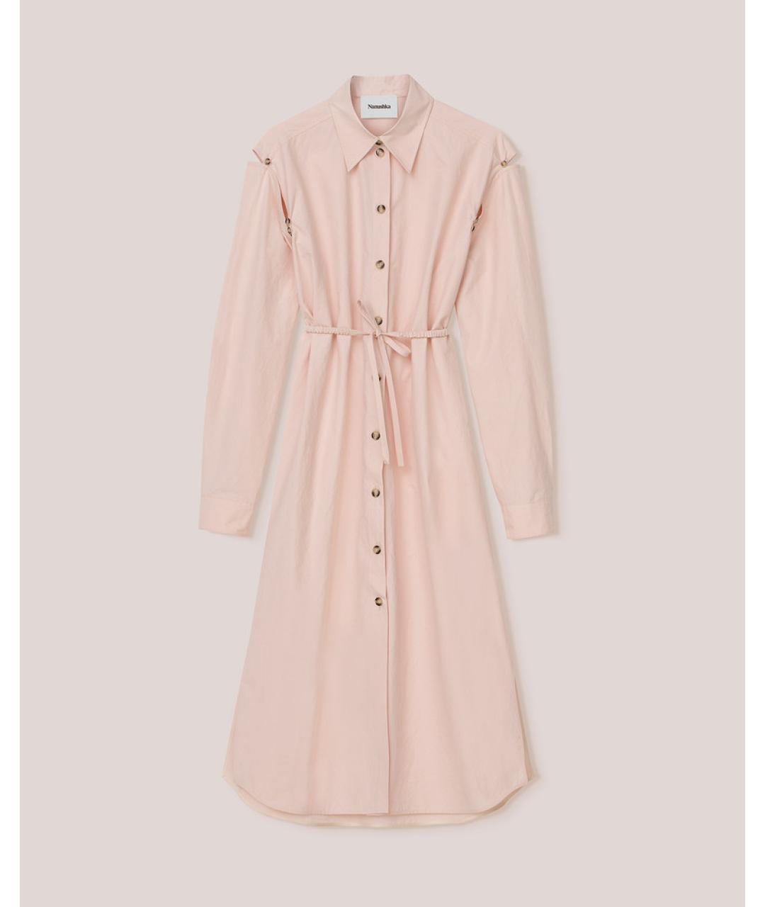 NANUSHKA Розовое хлопковое повседневное платье, фото 6