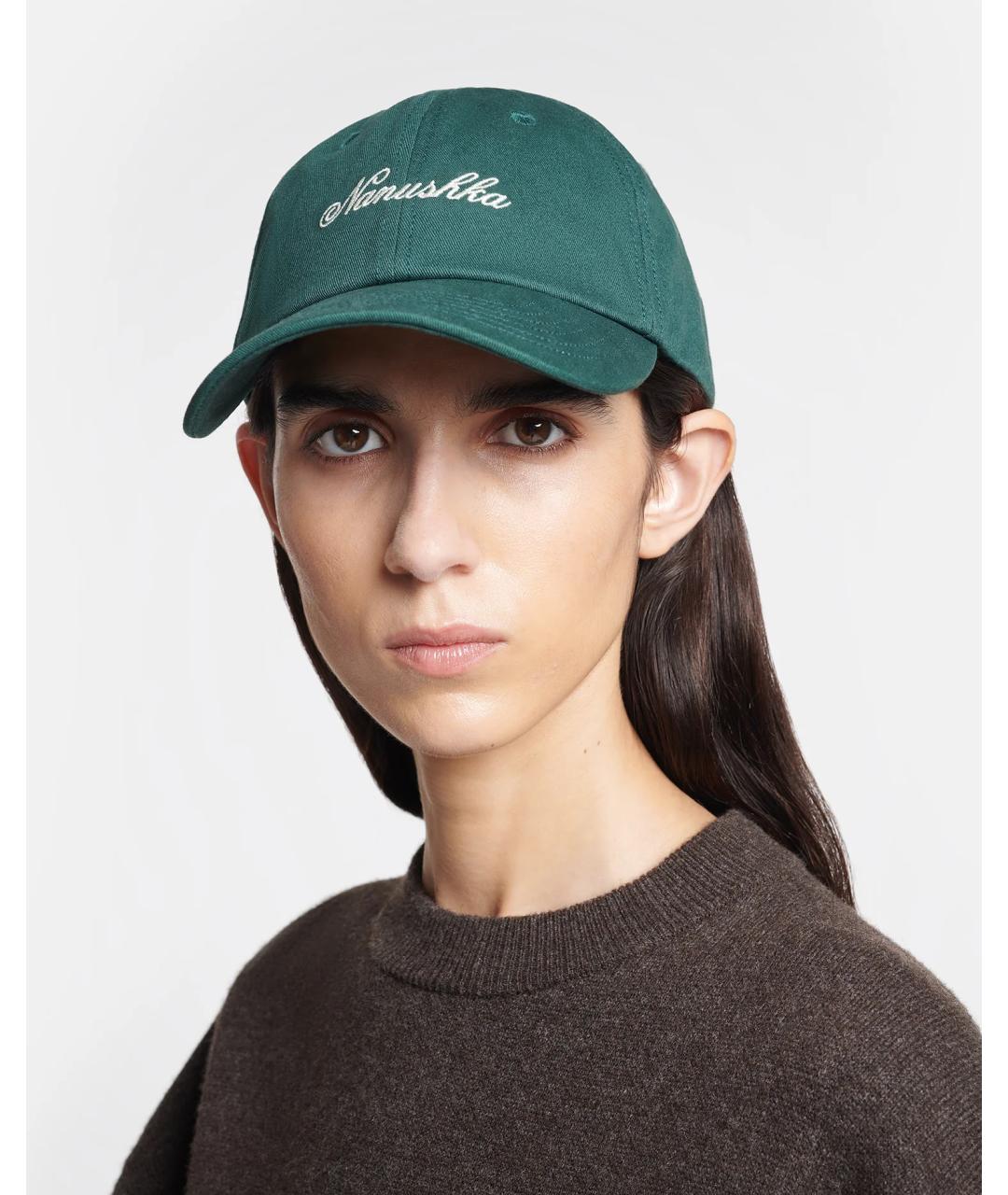 NANUSHKA Зеленая хлопковая кепка, фото 2