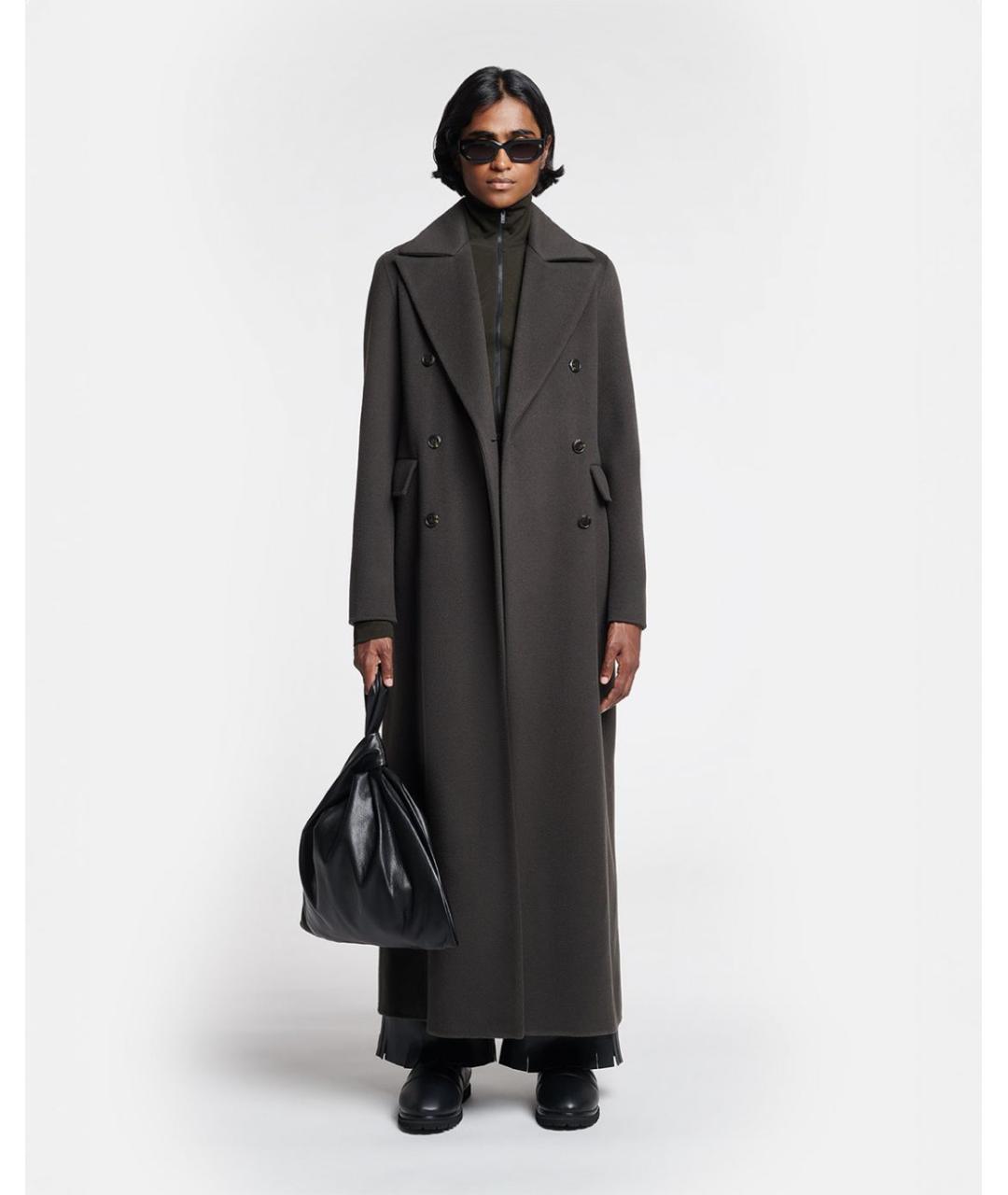 NANUSHKA Антрацитовое шерстяное пальто, фото 2