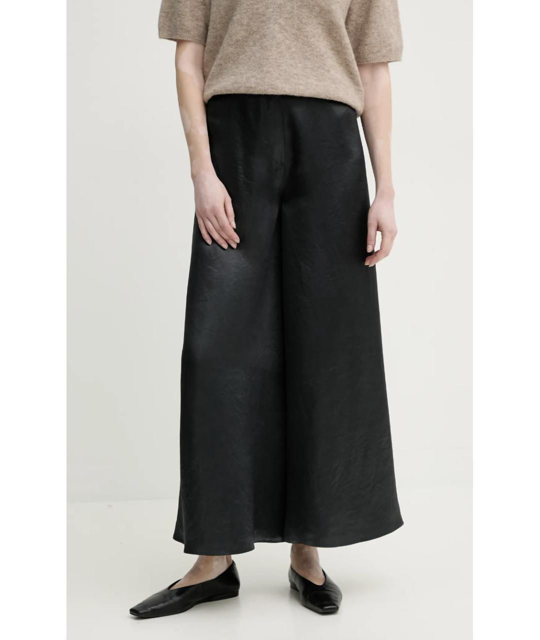 NANUSHKA Антрацитовые ацетатные брюки широкие, фото 2