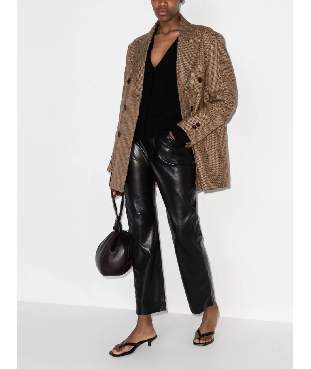 NANUSHKA Черные прямые брюки, фото 4