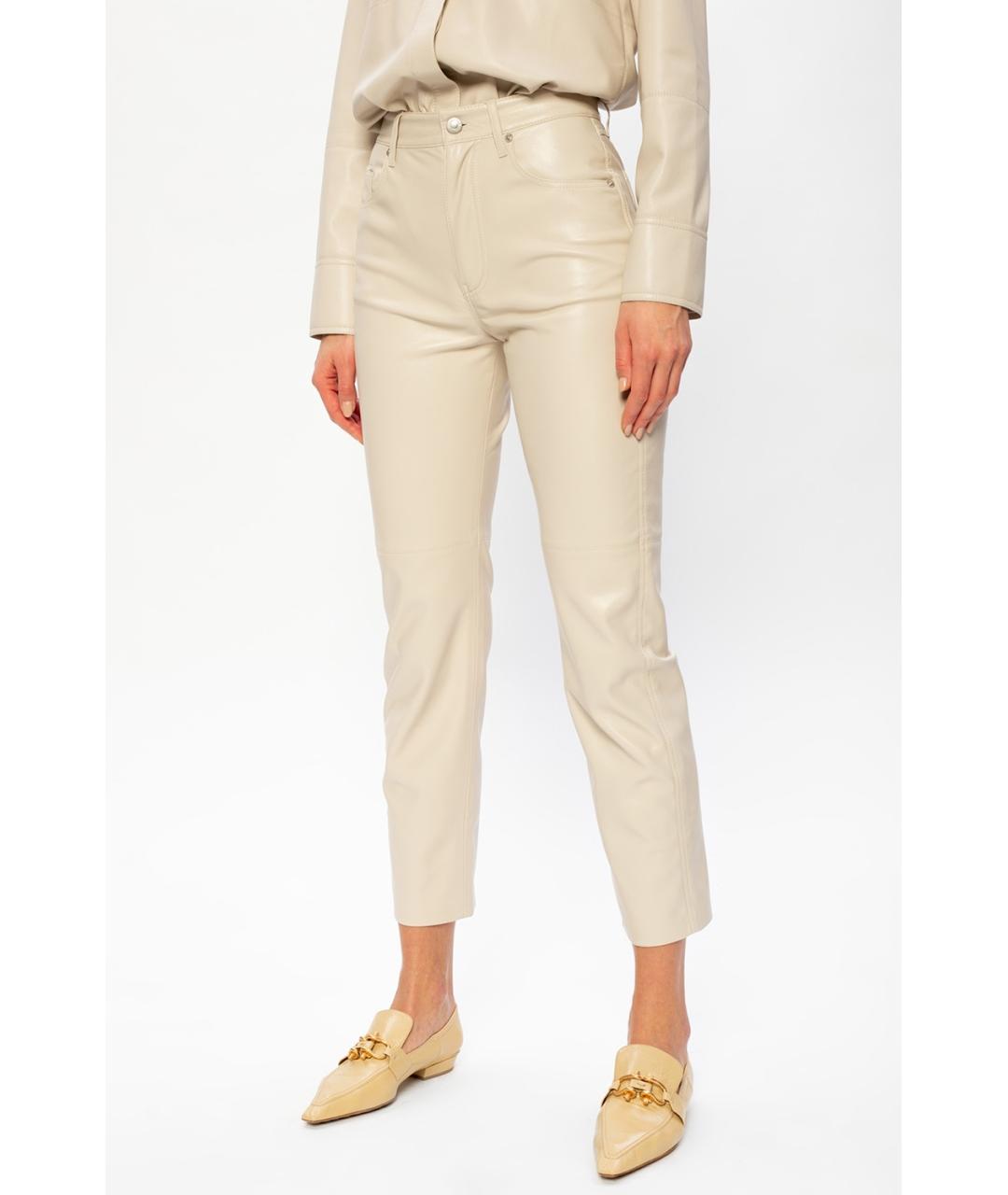 NANUSHKA Бежевые прямые брюки, фото 2