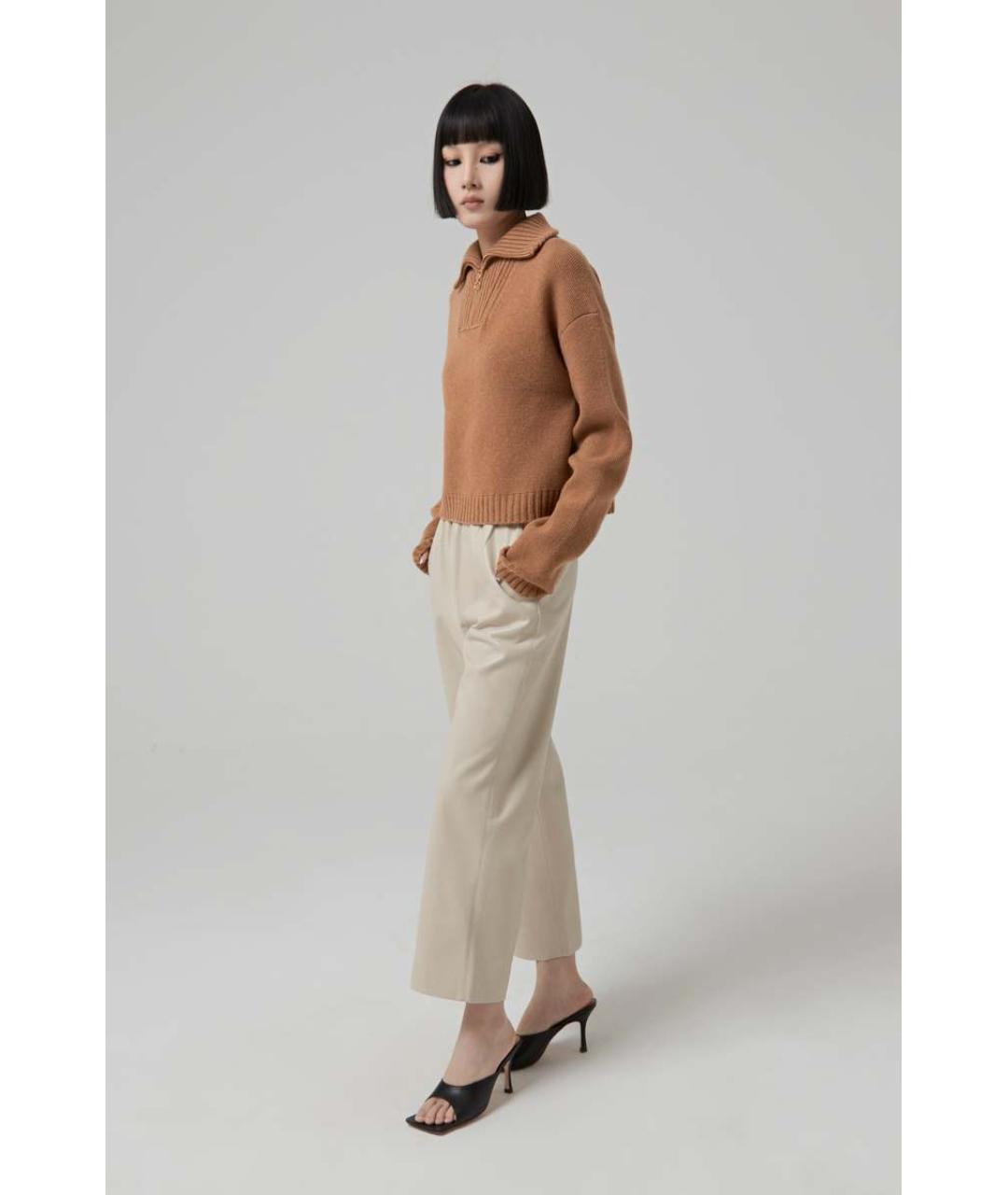 NANUSHKA Бежевые брюки широкие, фото 3