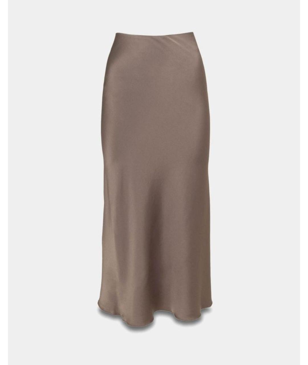 NANUSHKA Коричневая ацетатная юбка миди, фото 7