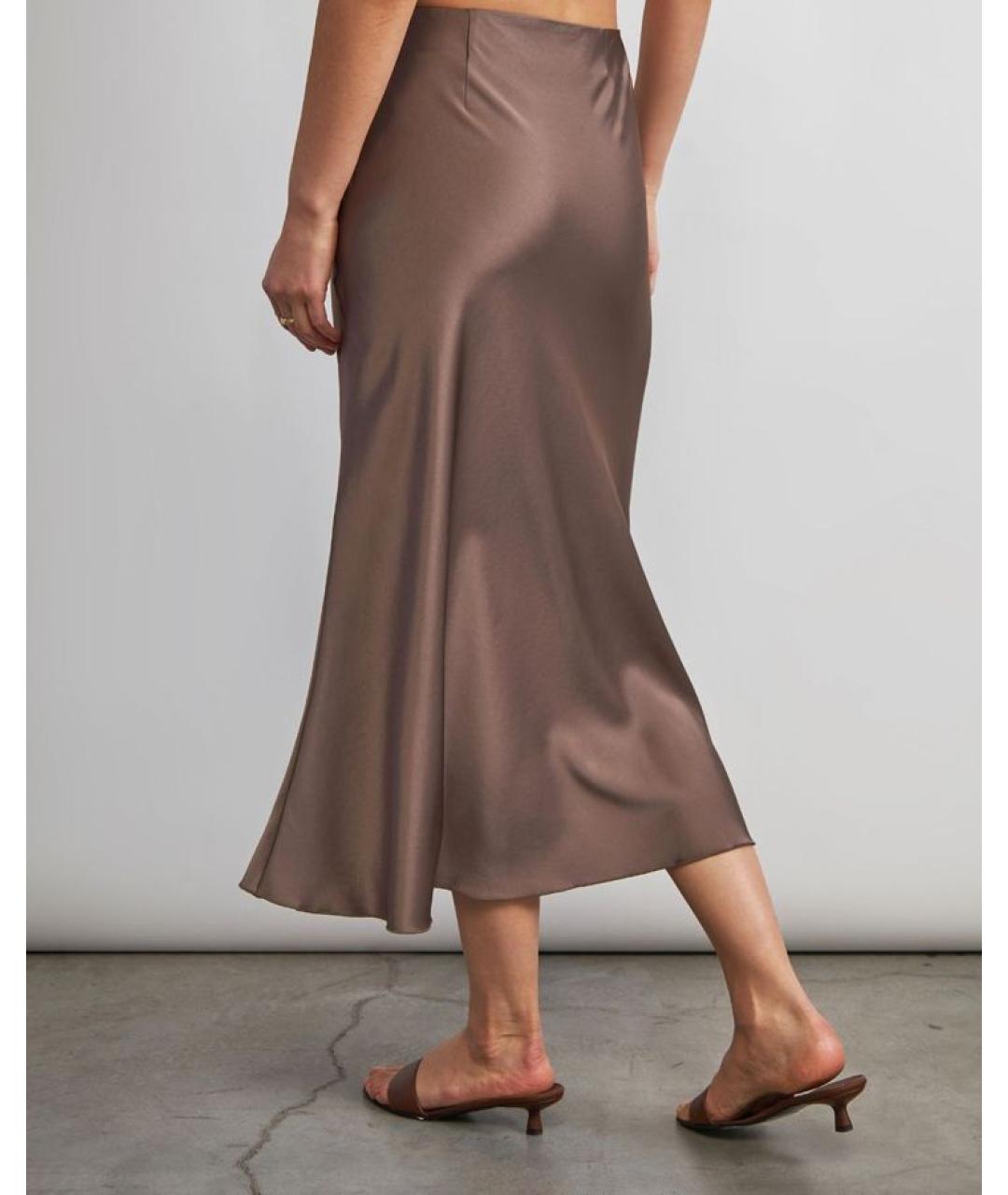 NANUSHKA Коричневая ацетатная юбка миди, фото 5