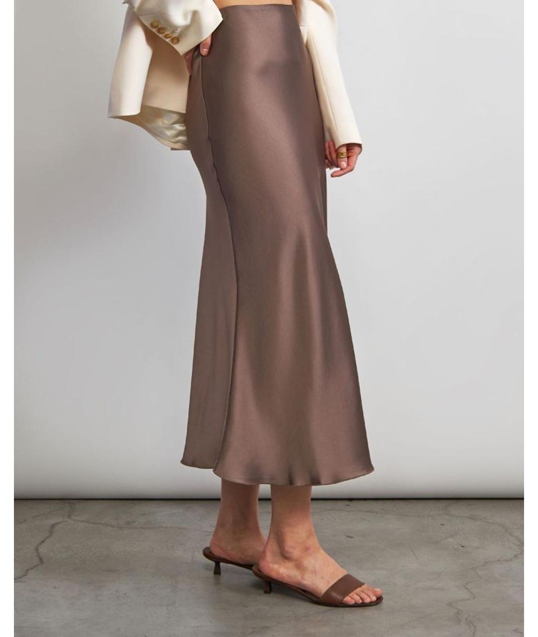 NANUSHKA Коричневая ацетатная юбка миди, фото 4