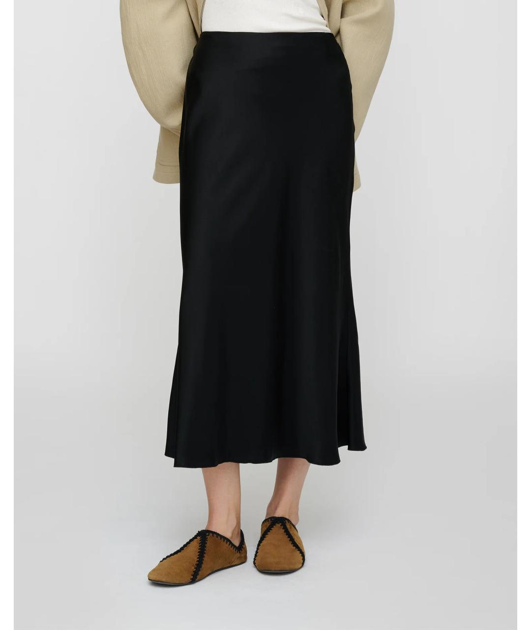 NANUSHKA Черная ацетатная юбка миди, фото 4