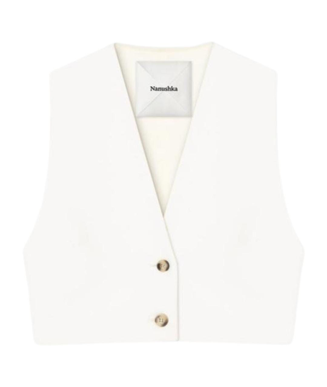 NANUSHKA Белый вискозный жилет, фото 1