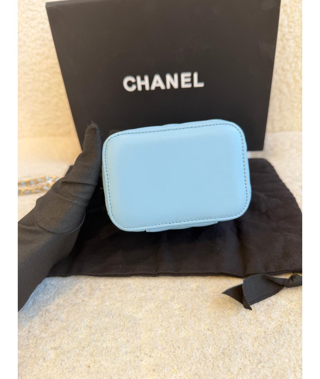 CHANEL Голубая кожаная сумка через плечо, фото 6