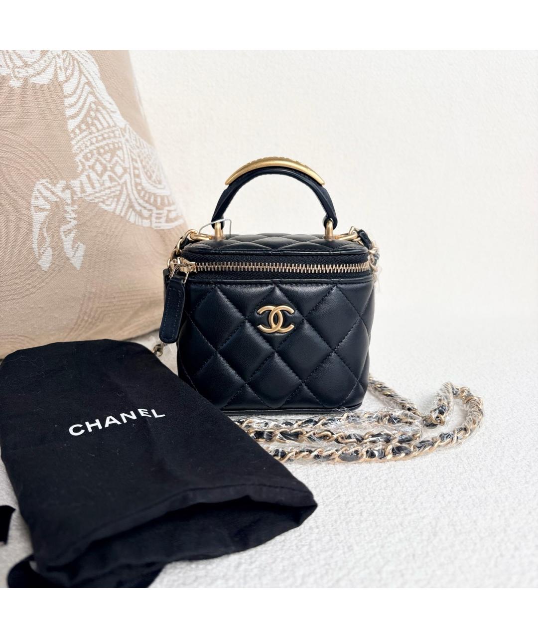 CHANEL Черная кожаная сумка через плечо, фото 2