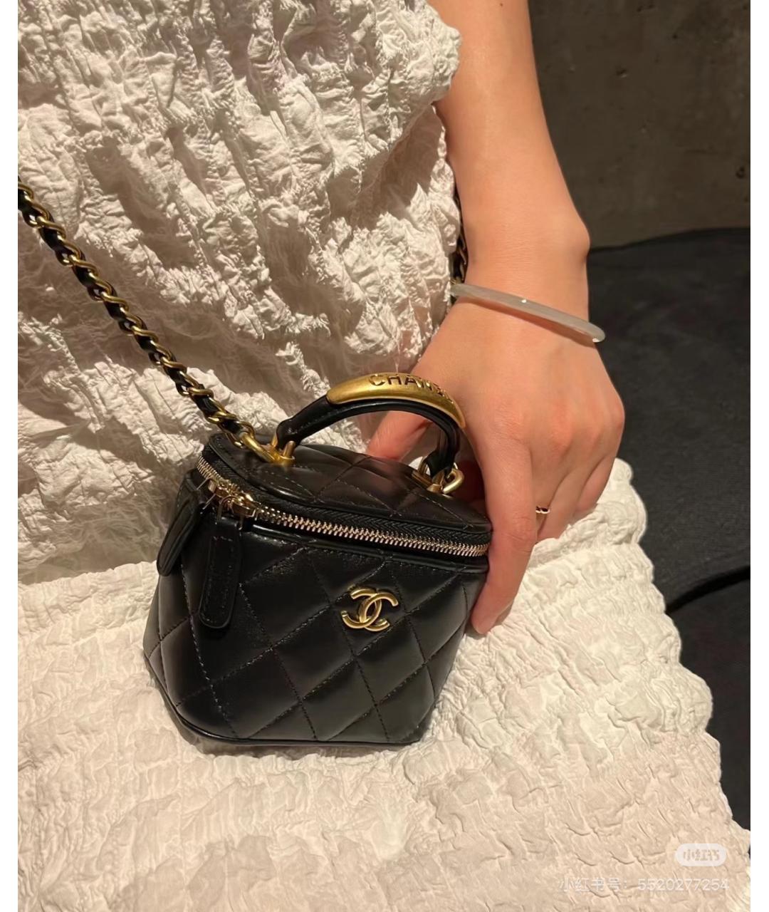 CHANEL Черная кожаная сумка через плечо, фото 8