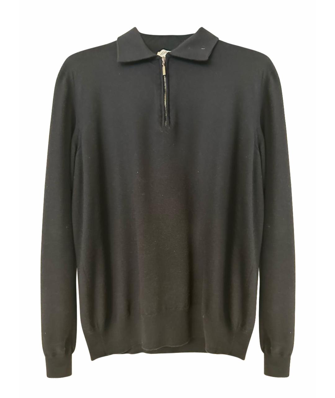 BRIONI Темно-синий шерстяной джемпер / свитер, фото 1