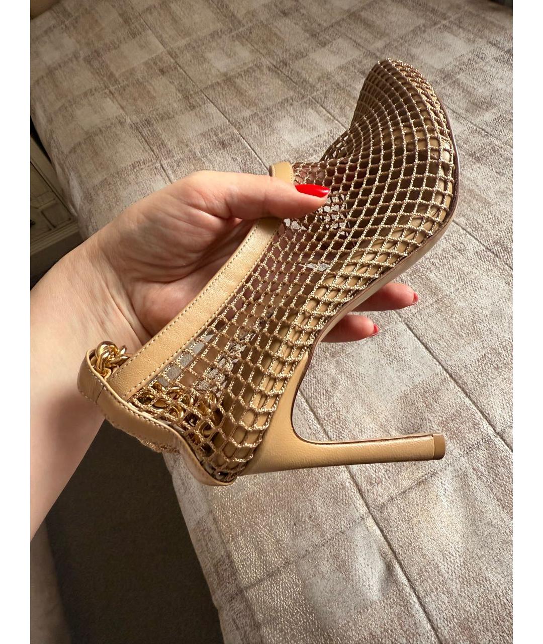 BOTTEGA VENETA Бежевые текстильные туфли, фото 3