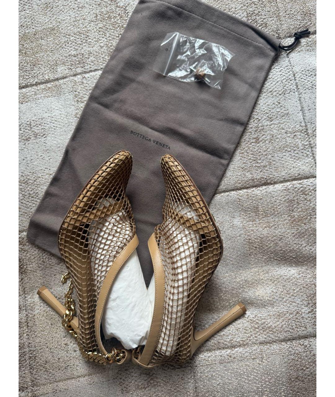 BOTTEGA VENETA Бежевые текстильные туфли, фото 6