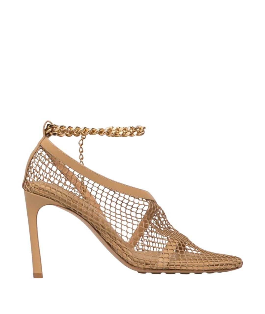 BOTTEGA VENETA Бежевые текстильные туфли, фото 1