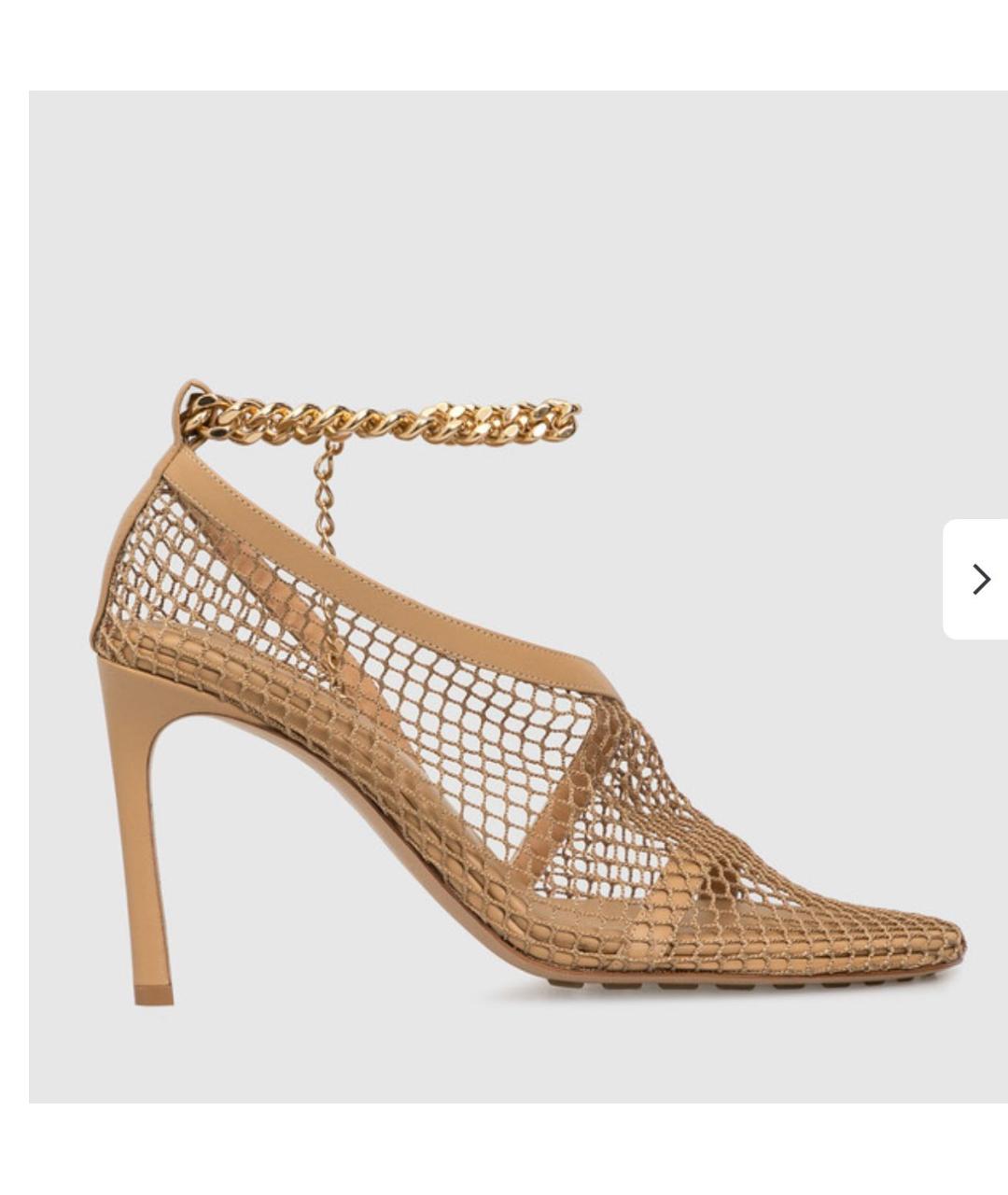 BOTTEGA VENETA Бежевые текстильные туфли, фото 8