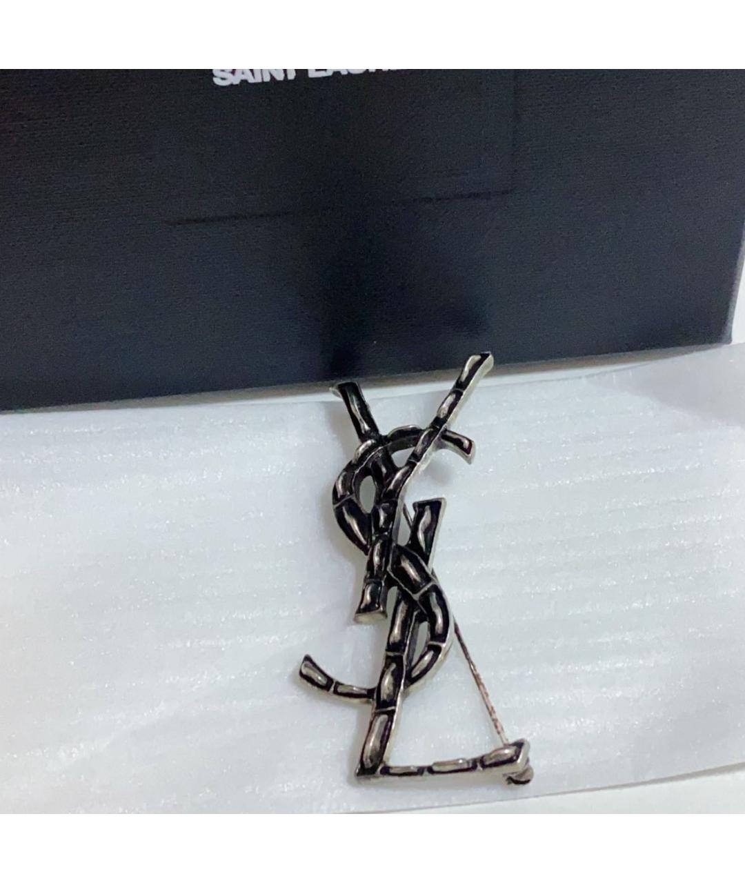 SAINT LAURENT Серебряная латунная булавка / брошь, фото 3