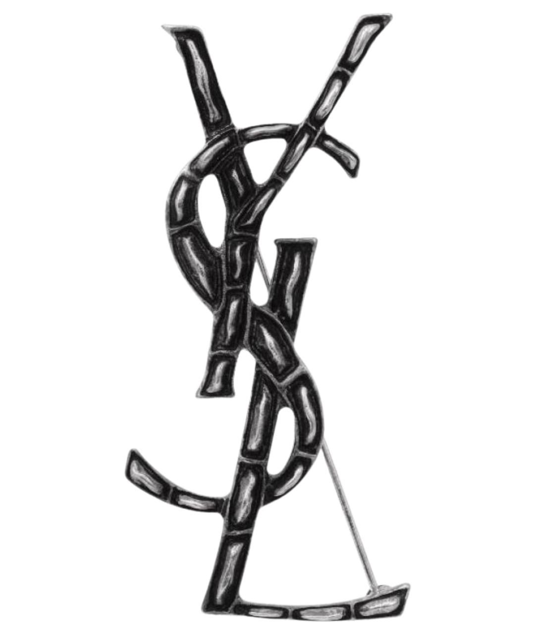 SAINT LAURENT Серебряная латунная булавка / брошь, фото 1