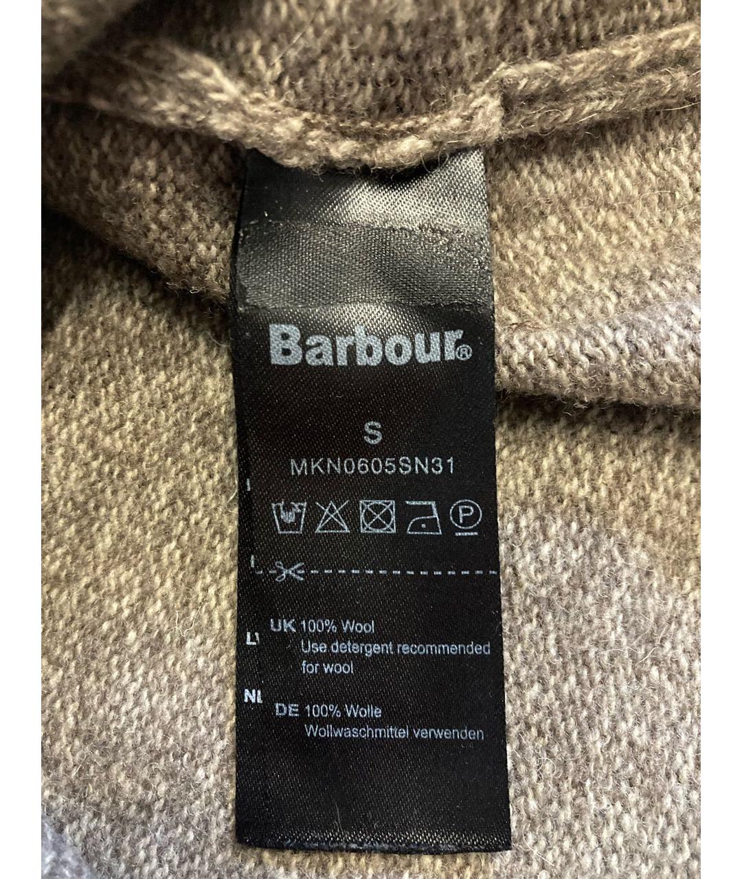 BARBOUR Коричневый шерстяной джемпер / свитер, фото 5