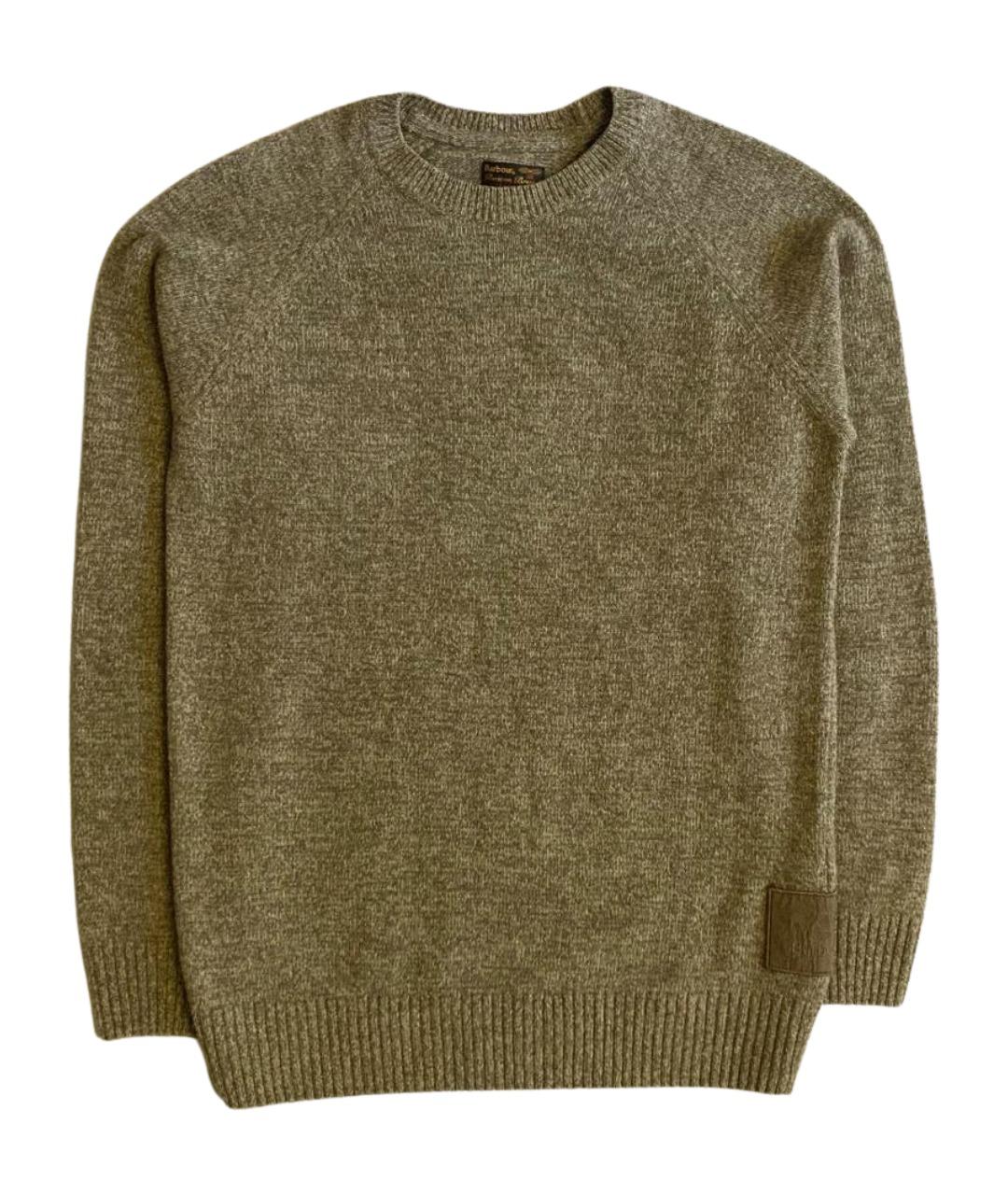 BARBOUR Коричневый шерстяной джемпер / свитер, фото 1