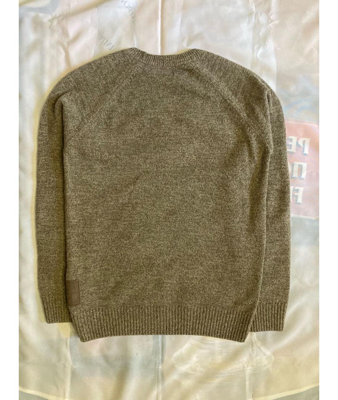 BARBOUR Коричневый шерстяной джемпер / свитер, фото 2