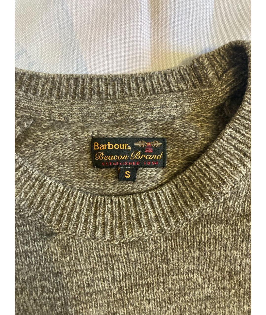 BARBOUR Коричневый шерстяной джемпер / свитер, фото 3