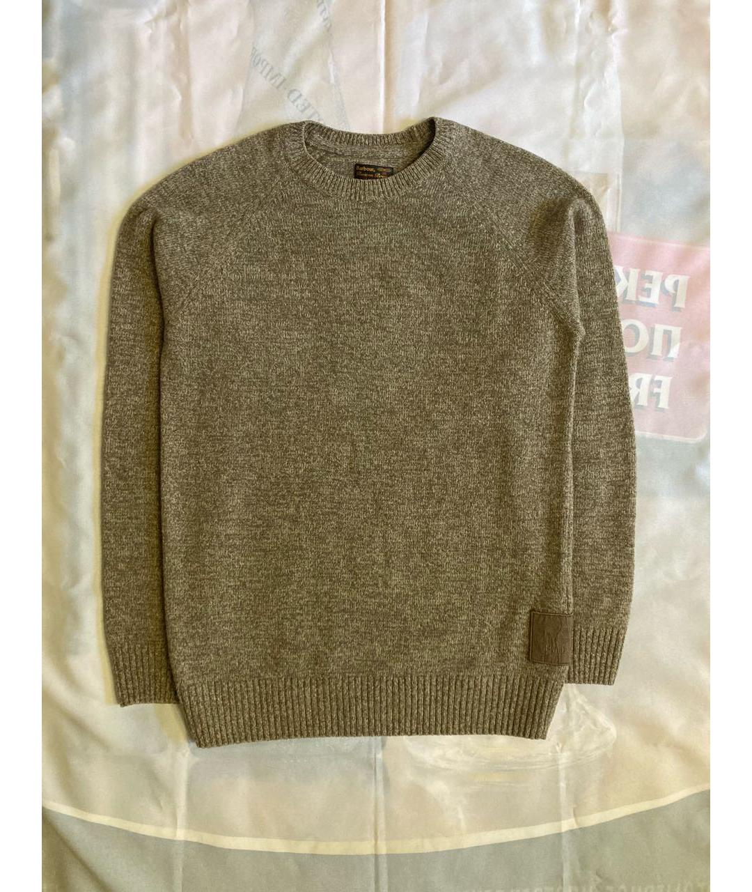 BARBOUR Коричневый шерстяной джемпер / свитер, фото 6